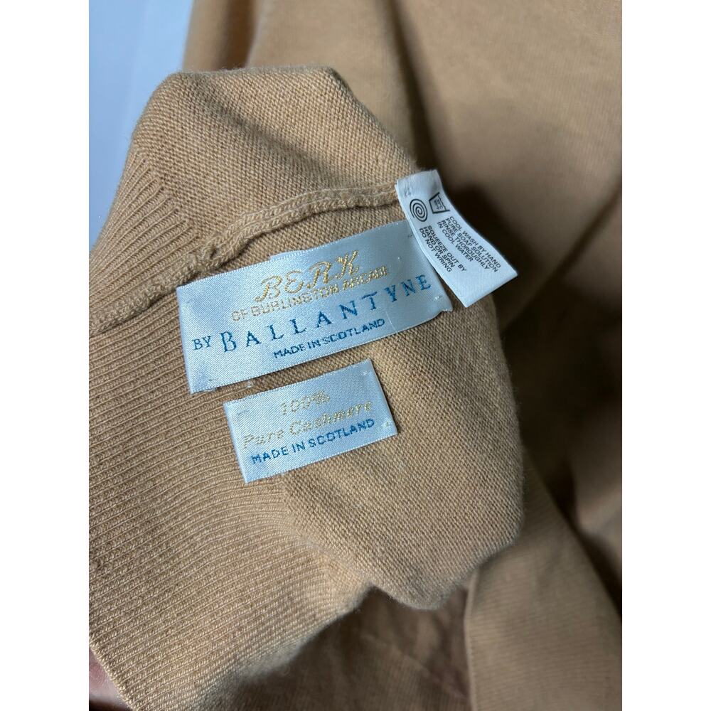 Berk by Ballantyne Tan Turtleneck 100% cashmere sz 38 US S - Picture 3 of 7